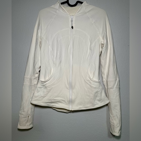 Lululemon Reversible Jacket Off White Perforated Zip-Up Womens 4 - Picture 2 of 9